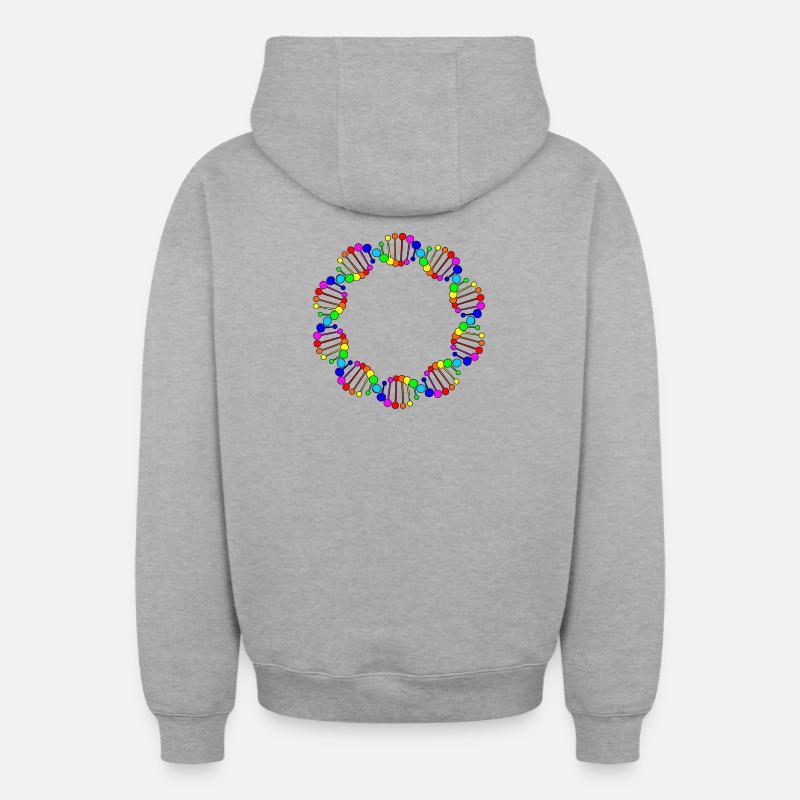 ADN ADN arc-en-ciel - Sweat à capuche unisexe zippé oversize épais SPREAD - gris chiné