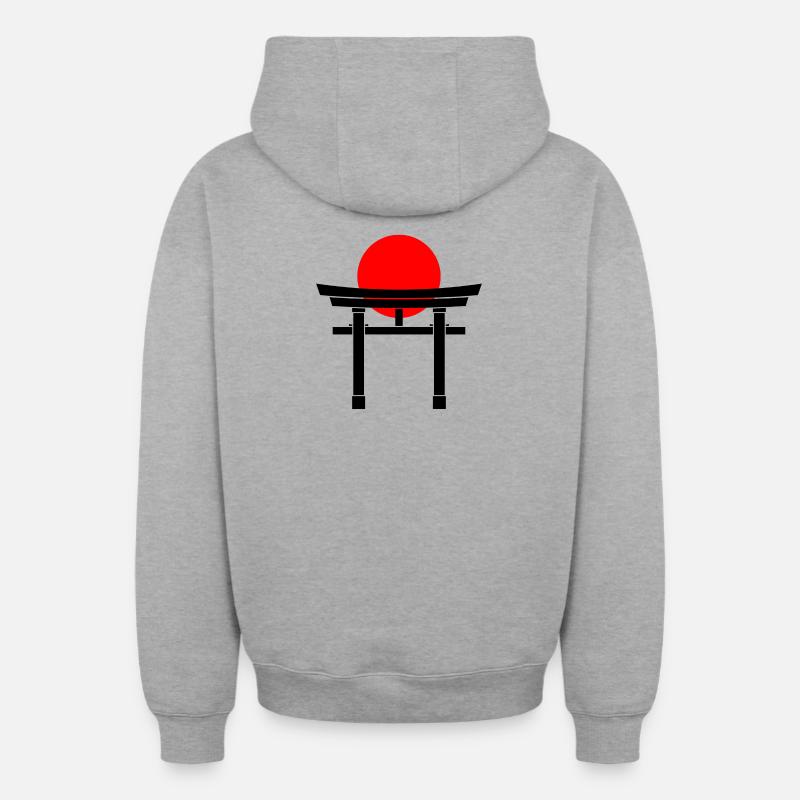 Torii Japan - Sweat à capuche unisexe zippé oversize épais SPREAD - gris chiné