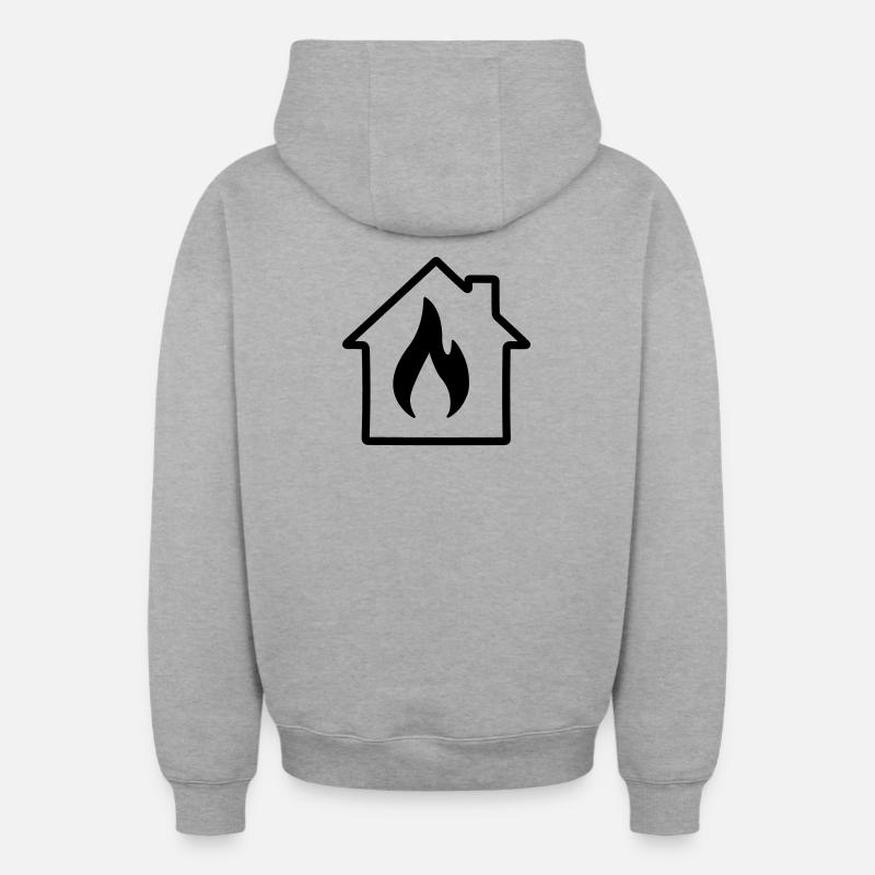 Chauffage domestique - Sweat à capuche unisexe zippé oversize épais SPREAD - gris chiné
