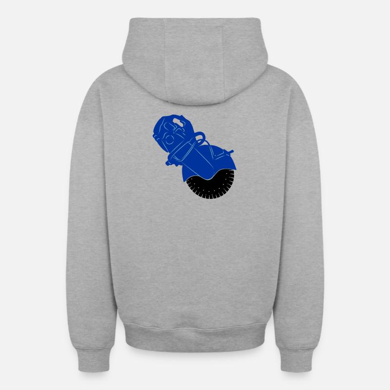 Pflastersteinsäge oder Steinsägemaschine - Oversized Heavyweight Unisex Zip Hoodie - Grau meliert