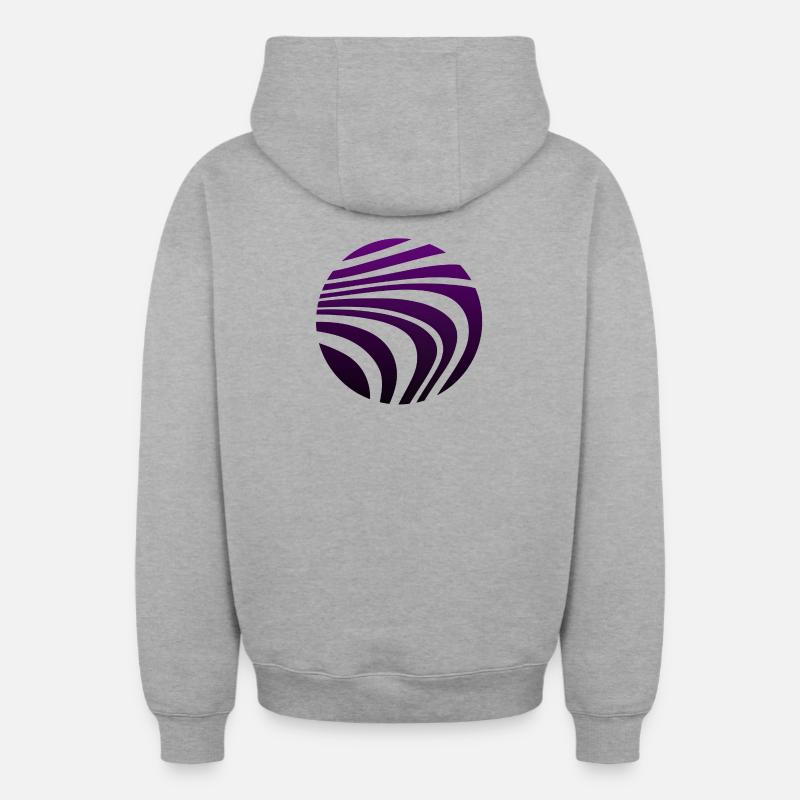 Psychedelic Pattern Violet Gradient - Oversized Heavyweight Unisex Zip Hoodie - heather grey