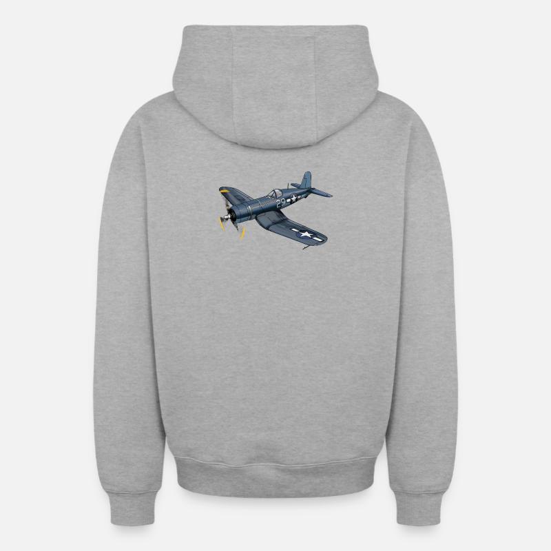 corsair - Sweat à capuche unisexe zippé oversize épais SPREAD - gris chiné