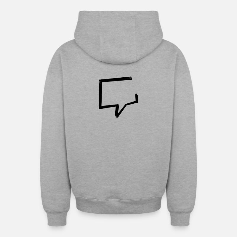 Bulle de dialogue - bande - Sweat à capuche unisexe zippé oversize épais SPREAD - gris chiné