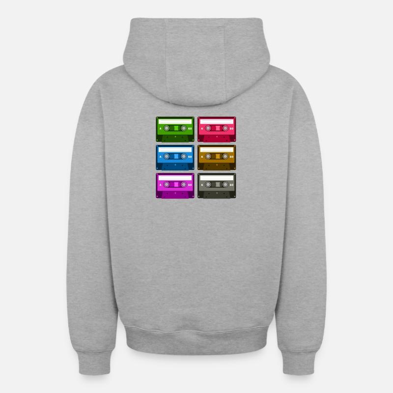 Cassettes - Sweat à capuche unisexe zippé oversize épais SPREAD - gris chiné