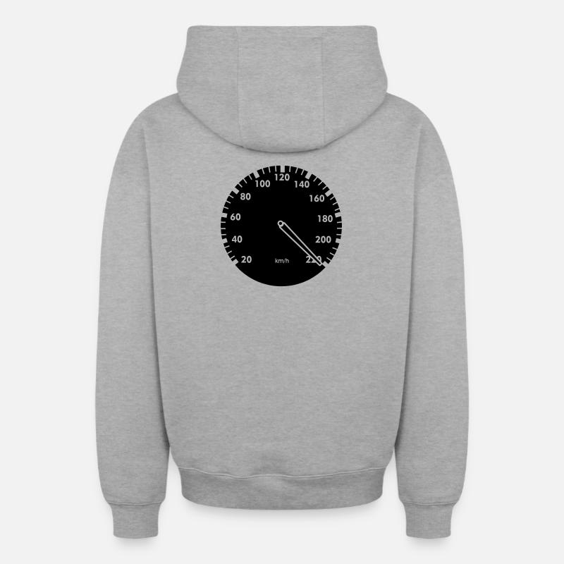 Compteur de vitesse voiture - Sweat à capuche unisexe zippé oversize épais SPREAD - gris chiné