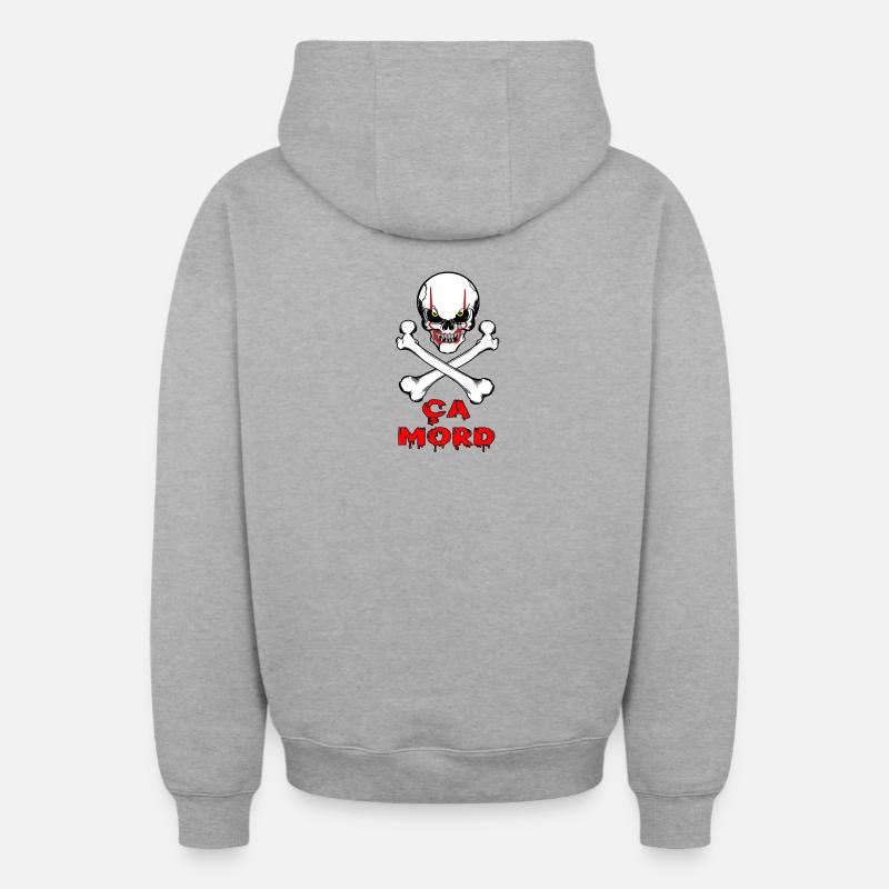 Ca mord - Sweat à capuche unisexe zippé oversize épais SPREAD - gris chiné
