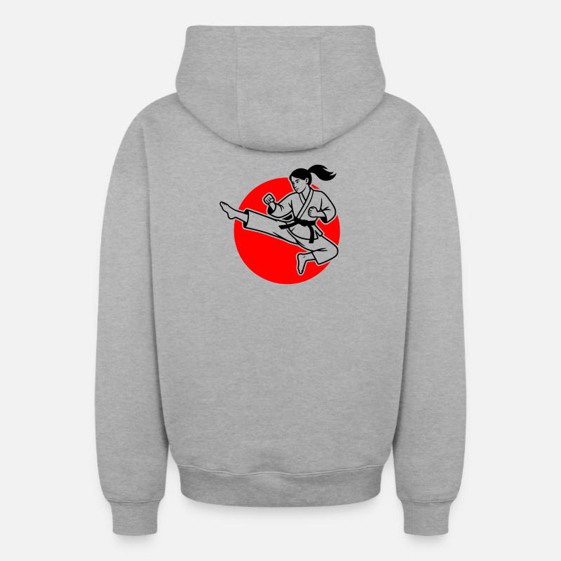 Tobi Geri - Sweat à capuche unisexe zippé oversize épais SPREAD - gris chiné