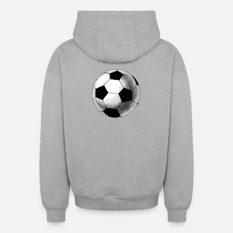 Ballon Esquisse Noir et Blanc - Sweat à capuche unisexe zippé oversize épais SPREAD - gris chiné