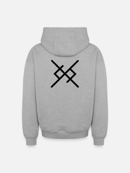 Ewige Liebe in Wikingerrunen - Oversized Heavyweight Unisex Zip Hoodie - Grau meliert