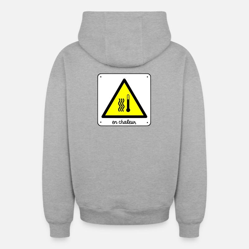 En chaleur - Sweat à capuche unisexe zippé oversize épais SPREAD - gris chiné