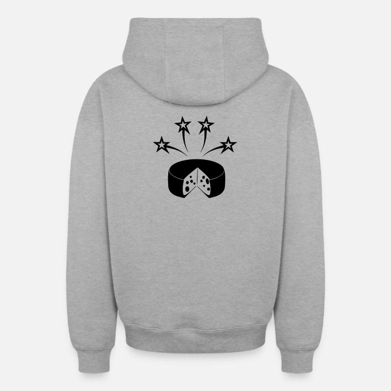 Fromage à quatre étoiles - Sweat à capuche unisexe zippé oversize épais SPREAD - gris chiné