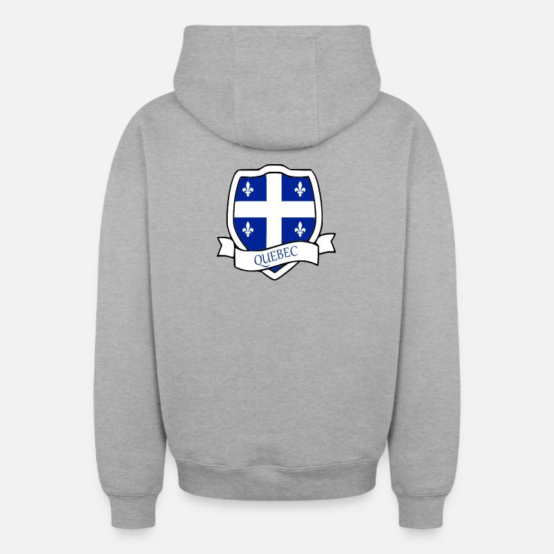 Quebec - Sweat à capuche unisexe zippé oversize épais SPREAD - gris chiné
