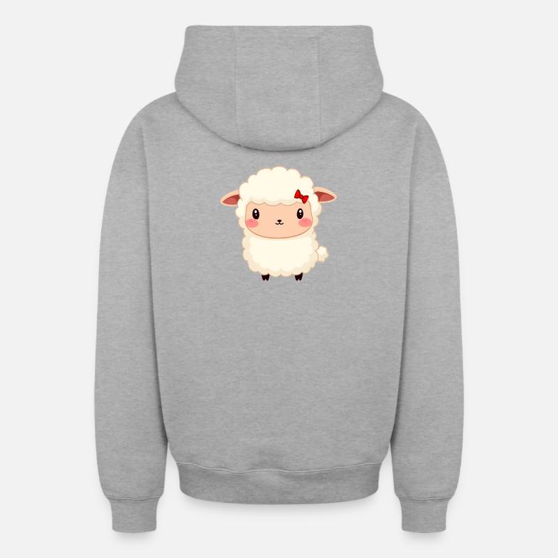 Mouton - Sweat à capuche unisexe zippé oversize épais SPREAD - gris chiné