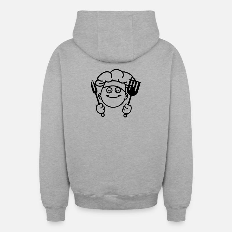 BBQ kochen - Oversized Heavyweight Unisex Zip Hoodie - Grau meliert