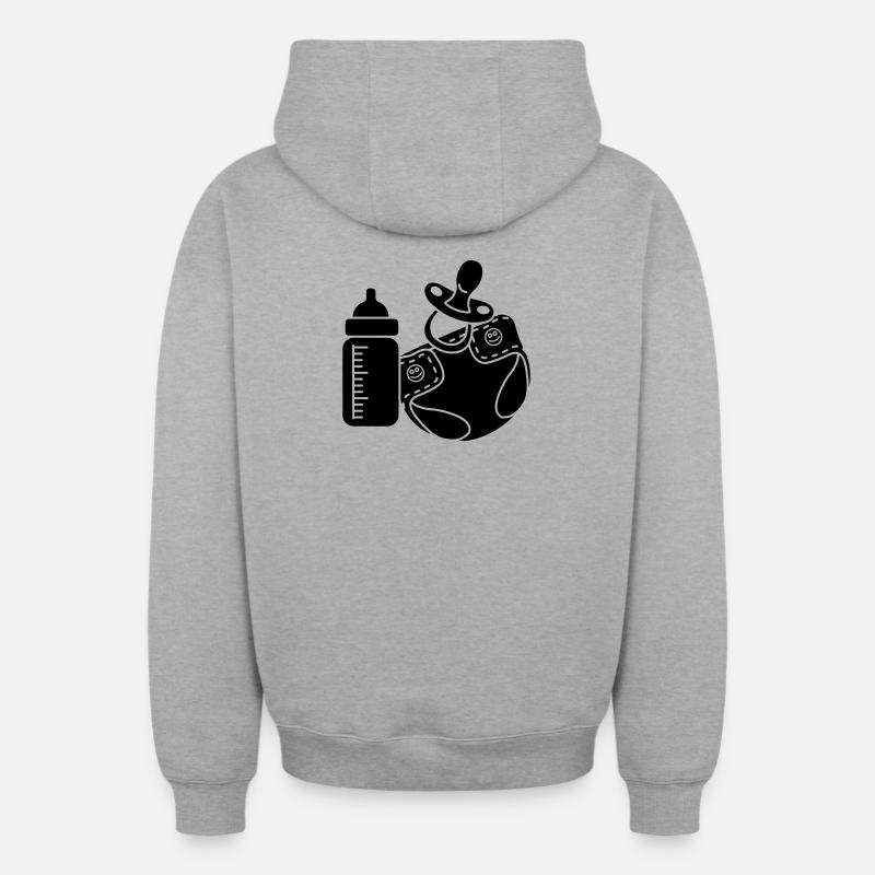 Nécessités pour bébé - Sweat à capuche unisexe zippé oversize épais SPREAD - gris chiné