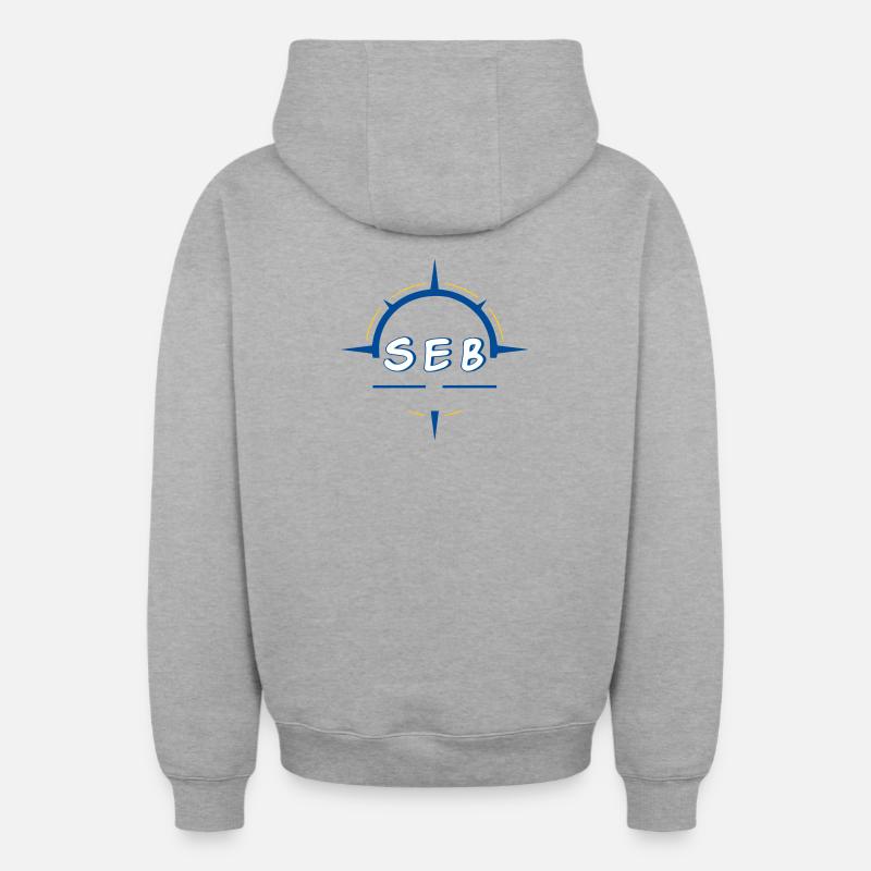 Seb - Oversized Heavyweight Unisex Zip Hoodie - Grau meliert