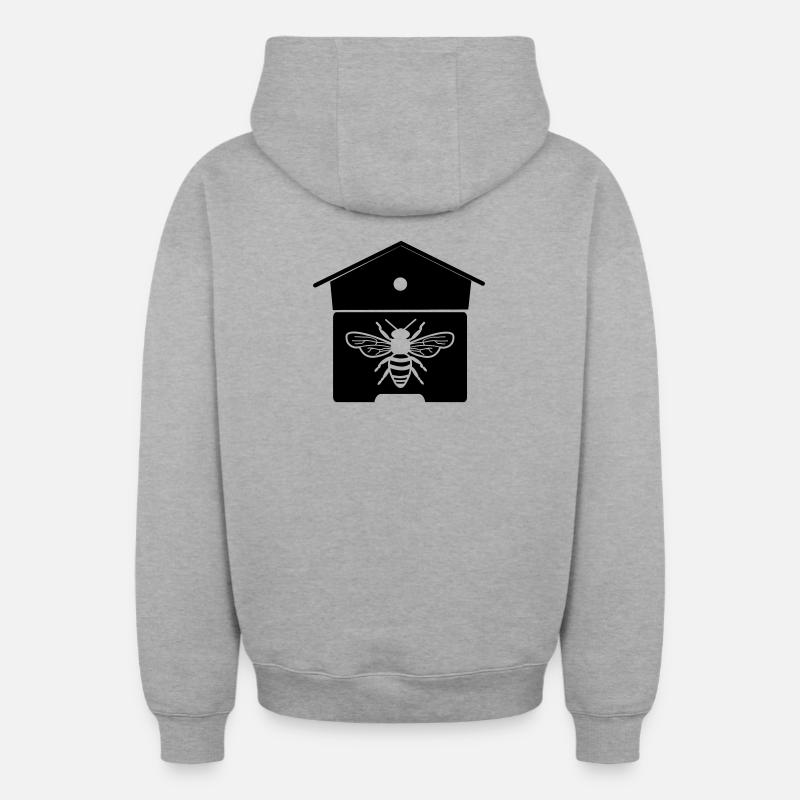 Bienenhaus oder Bienennest - Oversized Heavyweight Unisex Zip Hoodie - Grau meliert