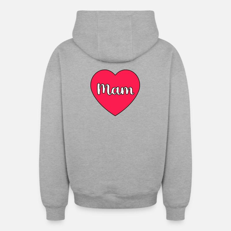 Mama Hart - Oversized Heavyweight Unisex Zip Hoodie - Grau meliert