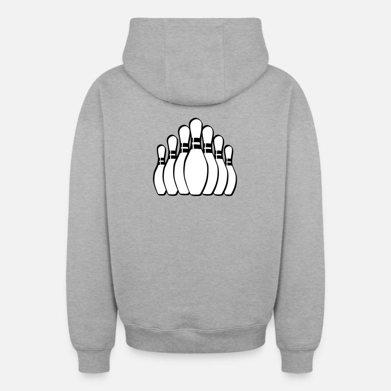 Quilles Quilles Quilles Quilles - Sweat à capuche unisexe zippé oversize épais SPREAD - gris chiné