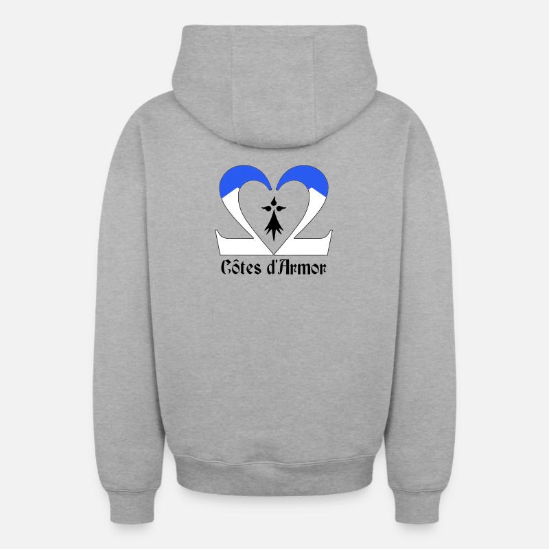Côtes d'Armor - Oversized Heavyweight Unisex Zip Hoodie - Grau meliert