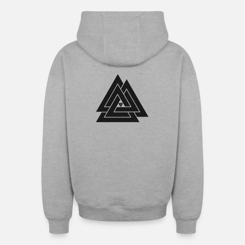 Valknut Wikinger Symbol - Oversized Heavyweight Unisex Zip Hoodie - Grau meliert