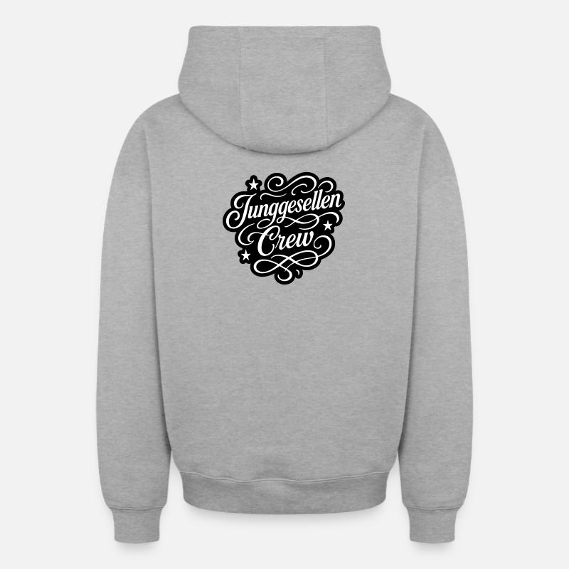 Bachelor Crew - Oversized Heavyweight Unisex Zip Hoodie - heather grey