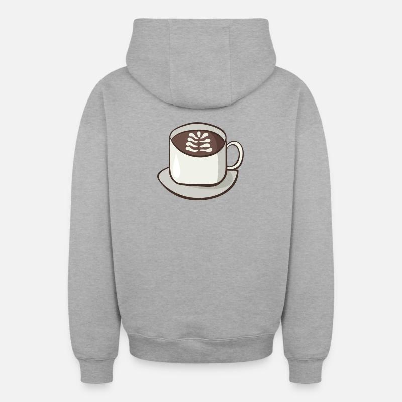 Cappuccino - Oversized Heavyweight Unisex Zip Hoodie - Grau meliert