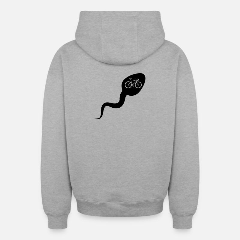 Vélo de sperme - Sweat à capuche unisexe zippé oversize épais SPREAD - gris chiné