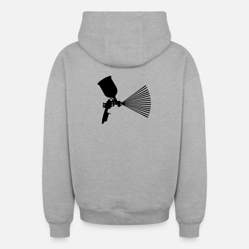 Sprühfarbe mit Strahl - Oversized Heavyweight Unisex Zip Hoodie - Grau meliert