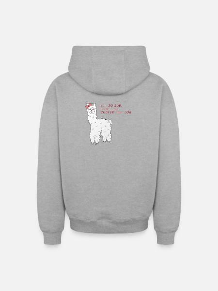 Süßes Alpaka - Oversized Heavyweight Unisex Zip Hoodie - Grau meliert