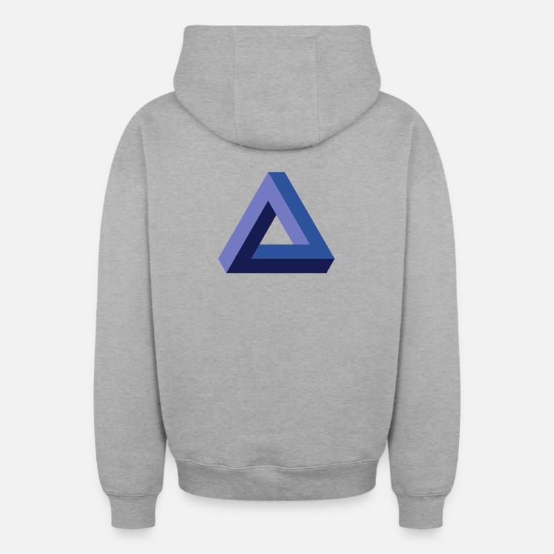 Optical illusion triangle - Oversized Heavyweight Unisex Zip Hoodie - heather grey
