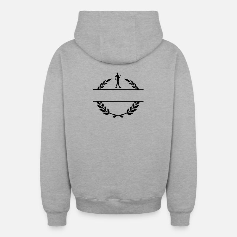 Logo transparent Walker - Sweat à capuche unisexe zippé oversize épais SPREAD - gris chiné