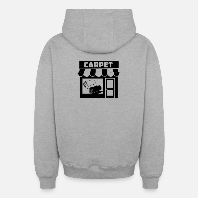 Teppichrollen-Logo im Geschäft - Oversized Heavyweight Unisex Zip Hoodie - Grau meliert