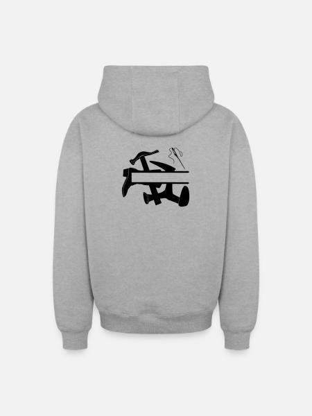 Shoemaker's tool boot - Oversized Heavyweight Unisex Zip Hoodie - heather grey