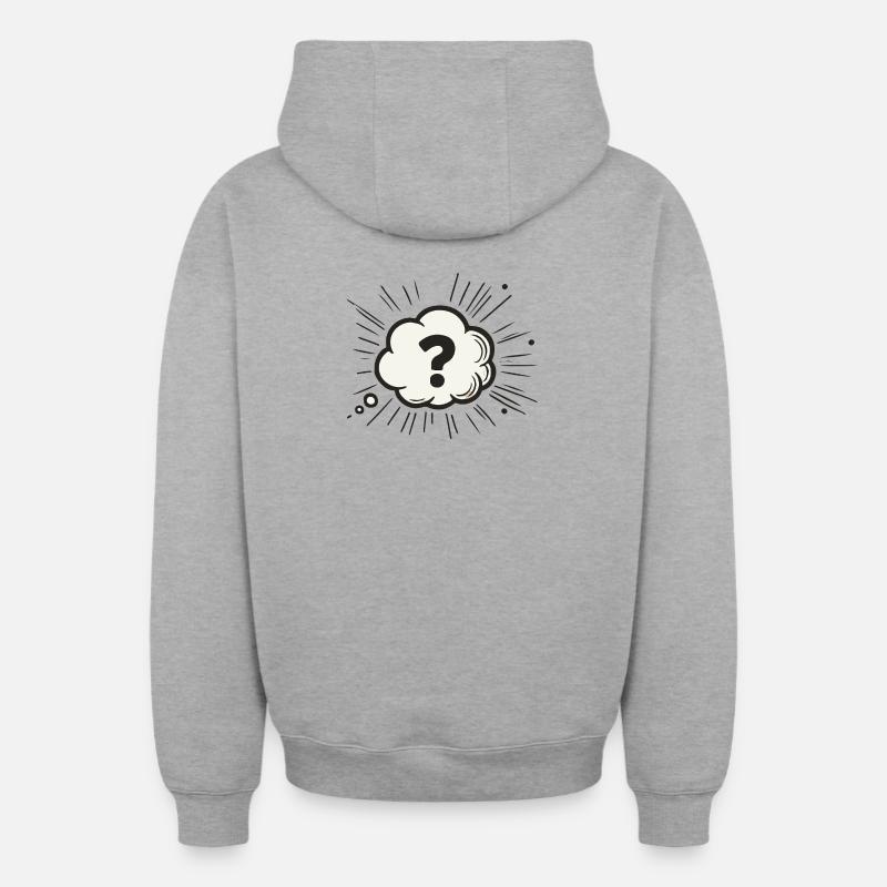 Quête - Sweat à capuche unisexe zippé oversize épais SPREAD - gris chiné