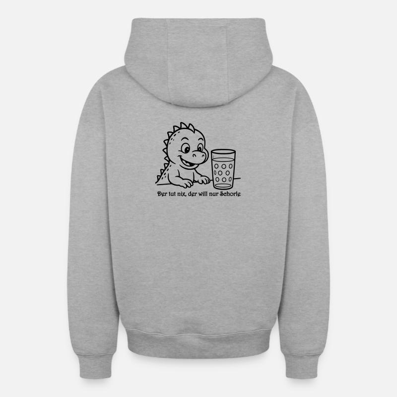 Babydrachen mit Dubbeglas2 - Oversized Heavyweight Unisex Zip Hoodie - Grau meliert
