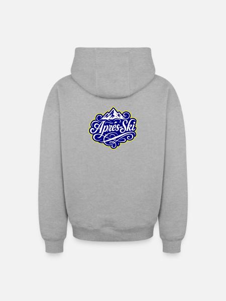 Après-ski Mountains Alps - Oversized Heavyweight Unisex Zip Hoodie - heather grey