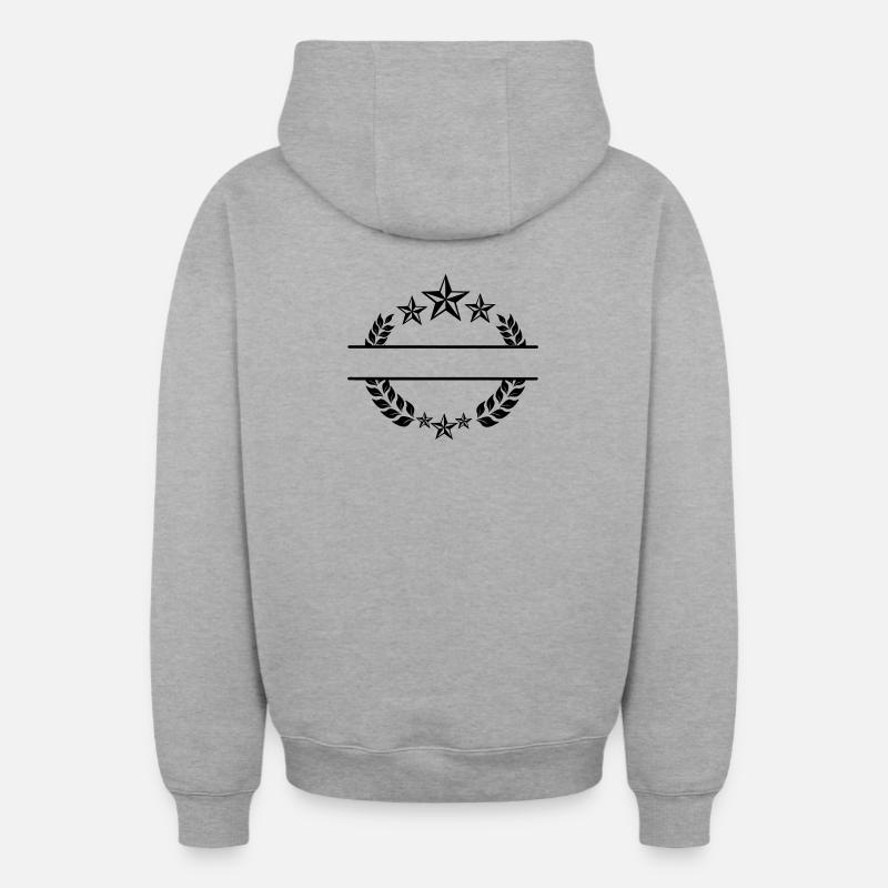 Lorbeerkranz mit Sternen - Oversized Heavyweight Unisex Zip Hoodie - Grau meliert