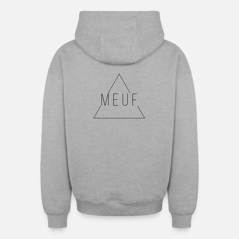 Meuf - Minimalisme au féminin - Sweat à capuche unisexe zippé oversize épais SPREAD - gris chiné