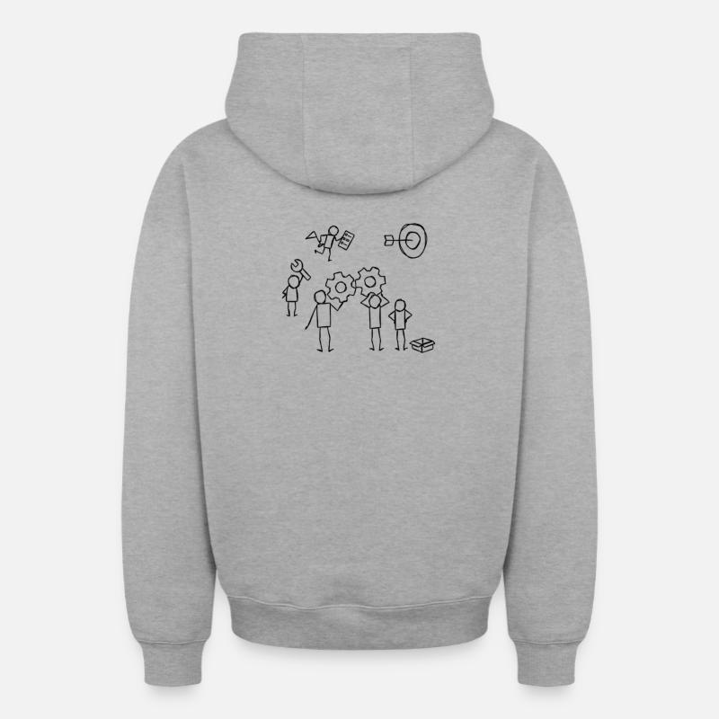 Travail d’Équipe - Sweat à capuche unisexe zippé oversize épais SPREAD - gris chiné