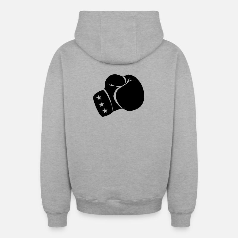 Boxhandschuh Boxen - Oversized Heavyweight Unisex Zip Hoodie - Grau meliert