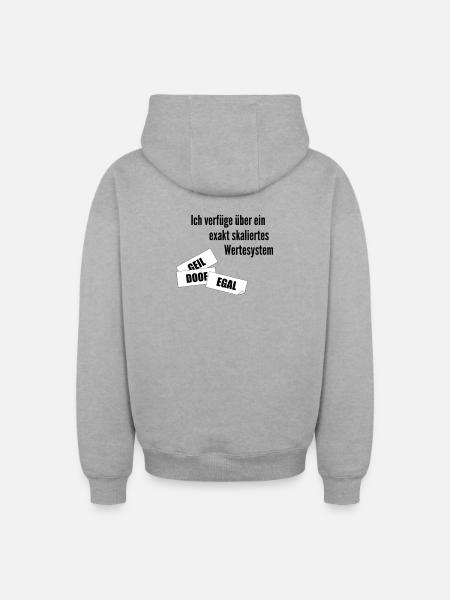 Valeurs - Sweat à capuche unisexe zippé oversize épais SPREAD - gris chiné