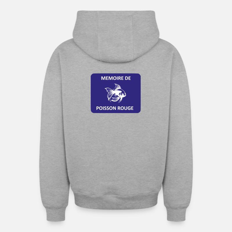 Mémoire de poisson rouge - Sweat à capuche unisexe zippé oversize épais SPREAD - gris chiné