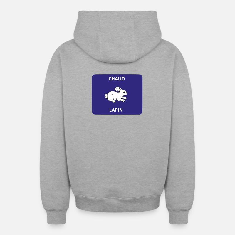 Chaud Lapin - Sweat à capuche unisexe zippé oversize épais SPREAD - gris chiné