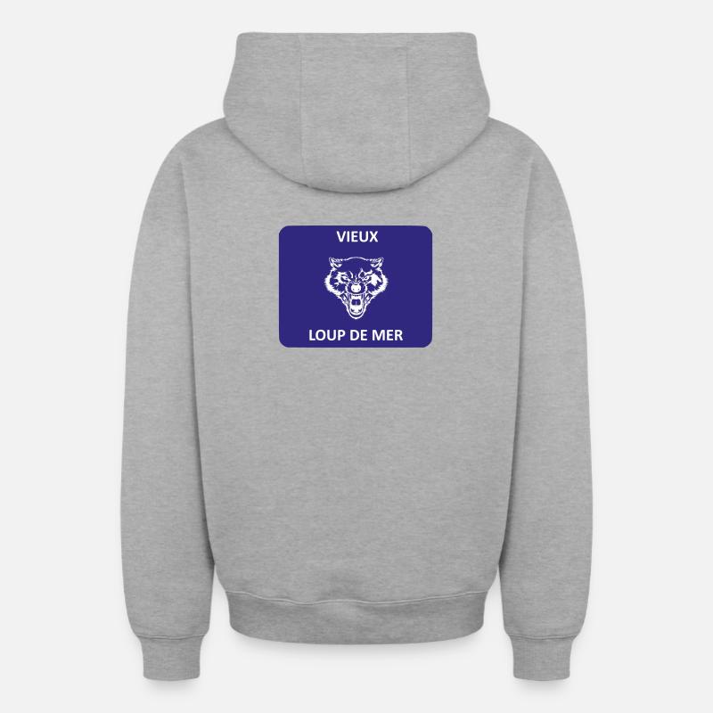 Vieux loup de mer - Sweat à capuche unisexe zippé oversize épais SPREAD - gris chiné