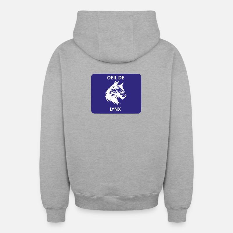 Oeil de lynx - Sweat à capuche unisexe zippé oversize épais SPREAD - gris chiné