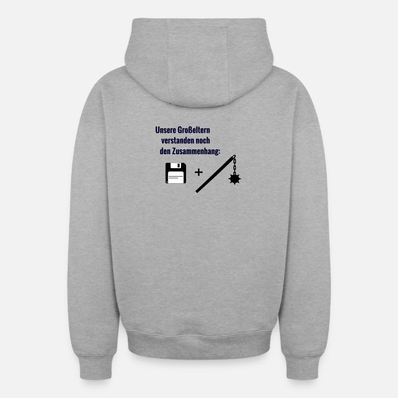 Contexte - Sweat à capuche unisexe zippé oversize épais SPREAD - gris chiné