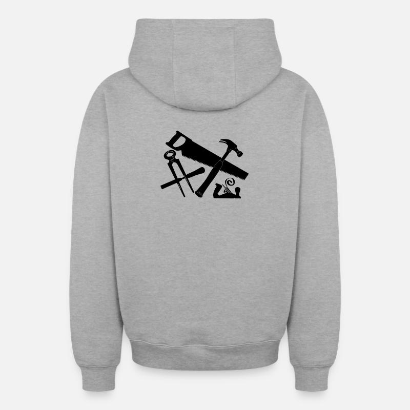 Logo de l’outil Charpentier - Sweat à capuche unisexe zippé oversize épais SPREAD - gris chiné