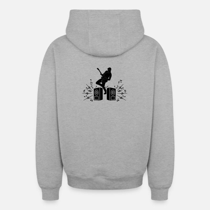 Gitarrist mit E-Gitarre - Oversized Heavyweight Unisex Zip Hoodie - Grau meliert