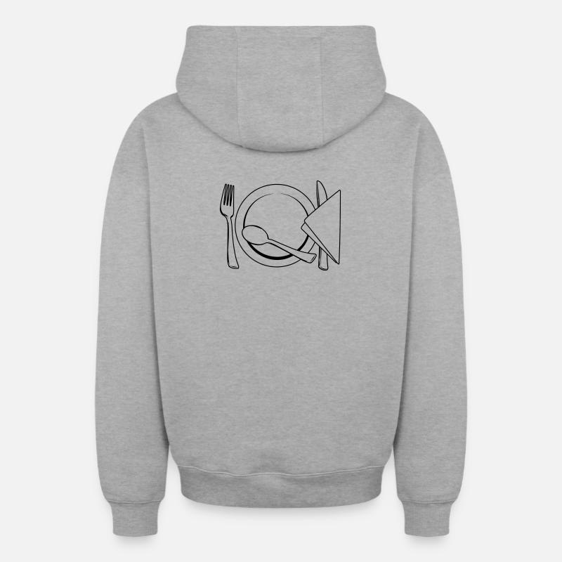 Serviette de table à couverts - Sweat à capuche unisexe zippé oversize épais SPREAD - gris chiné